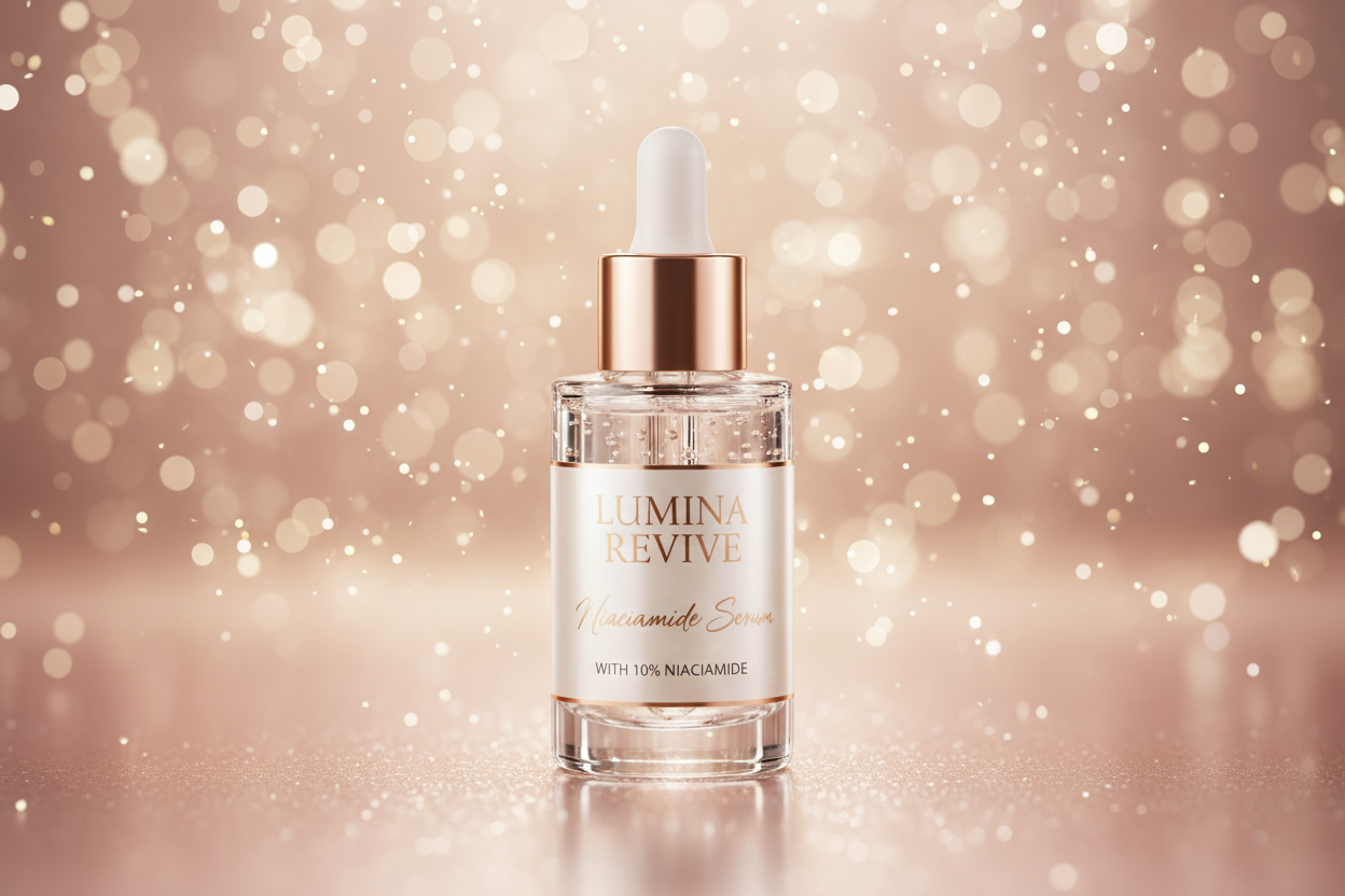 Serum Facial con Niacinamida con fondo galmuroso